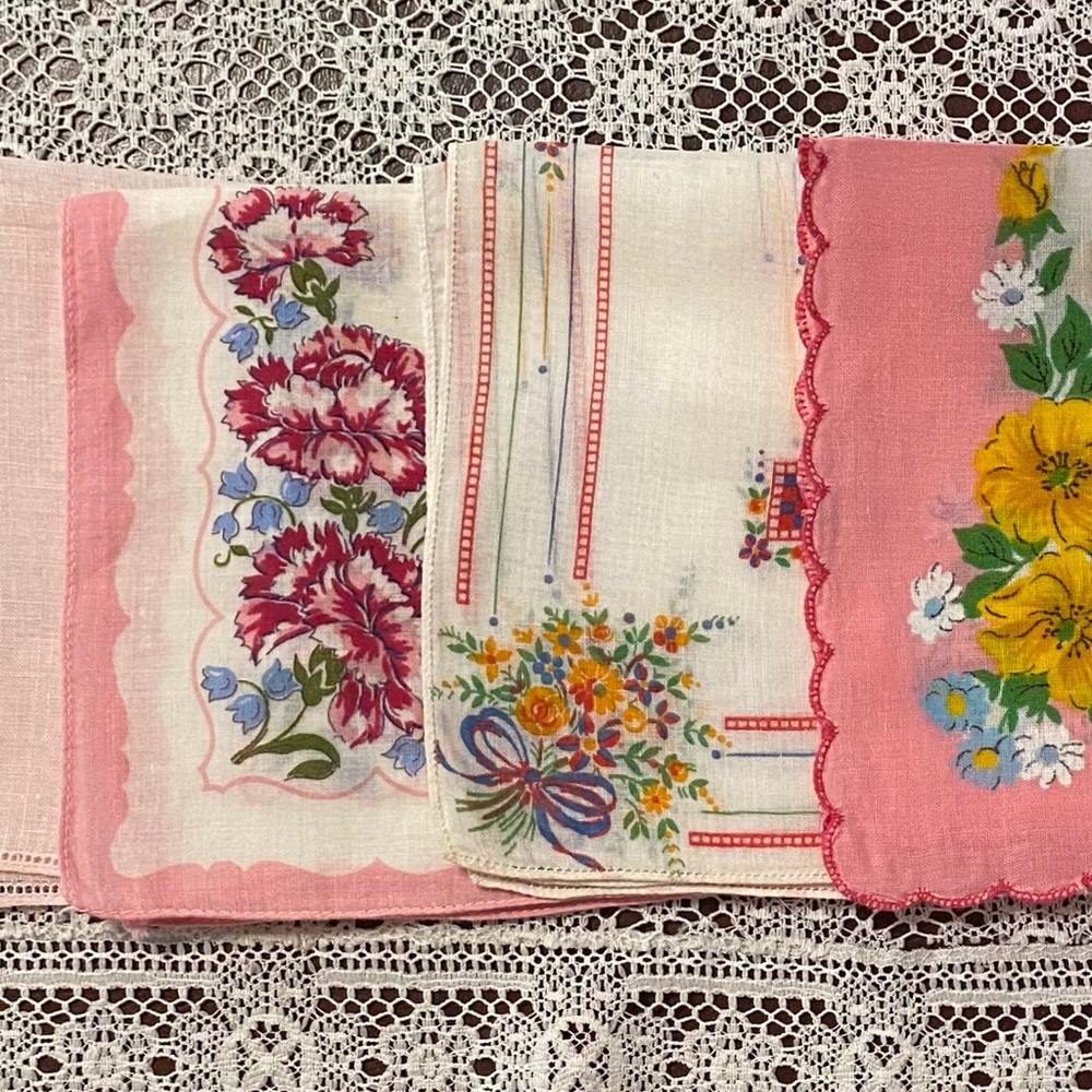 Vintage handkerchiefs hankies lot Floral